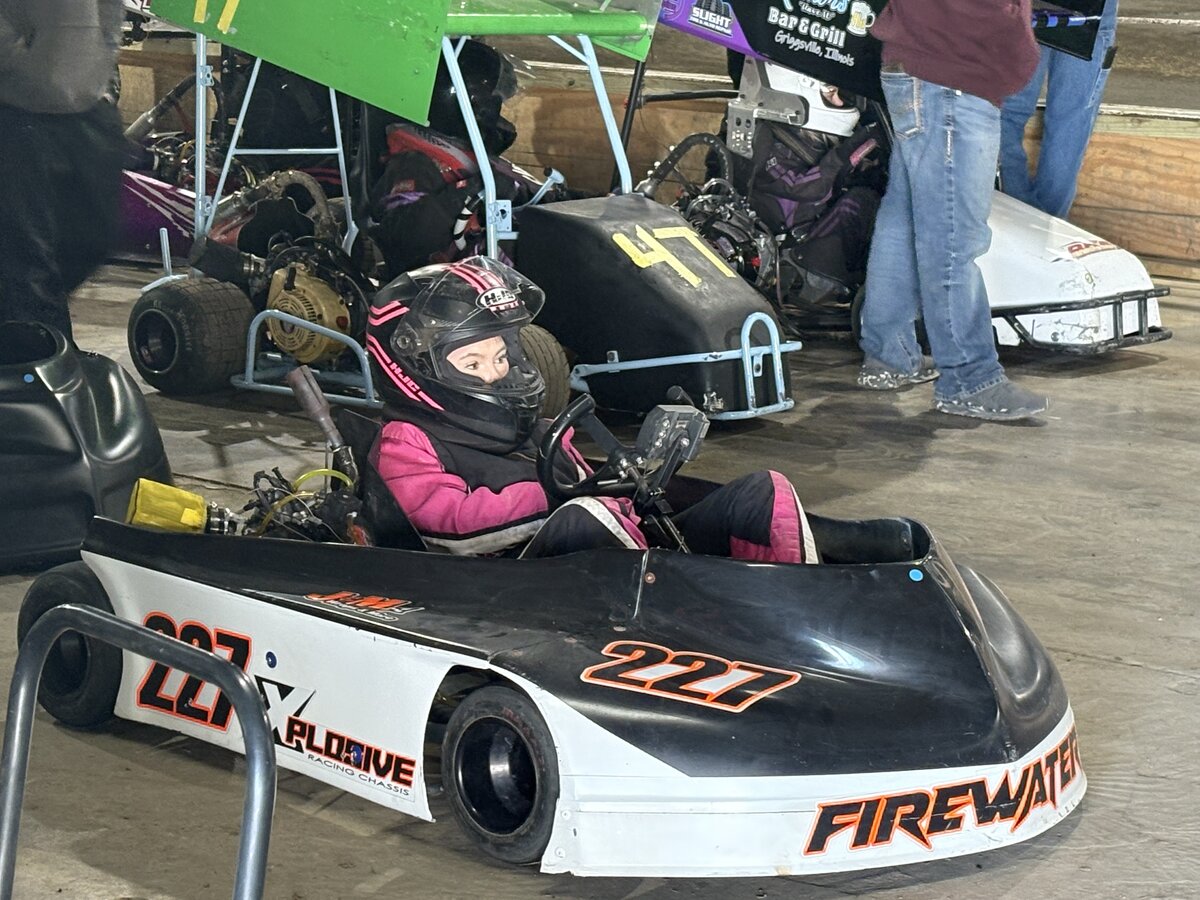 Madison getting into kart 02